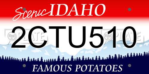 2CTU510 Idaho License Plate