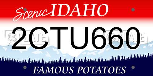 2CTU660 Idaho License Plate