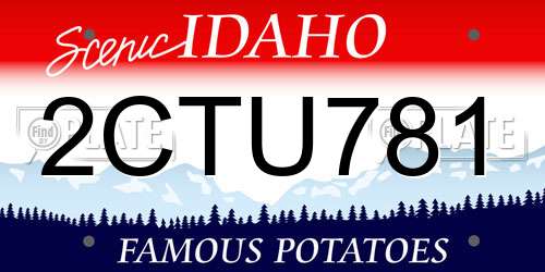 2CTU781 Idaho License Plate