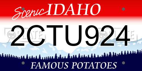 2CTU924 Idaho License Plate