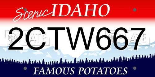 2CTW667 Idaho License Plate