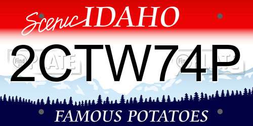 2CTW74P Idaho License Plate