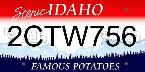 2CTW756 Idaho License Plate