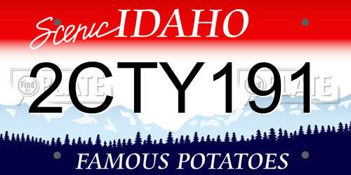 2CTY191 Idaho License Plate