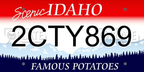 2CTY869 Idaho License Plate