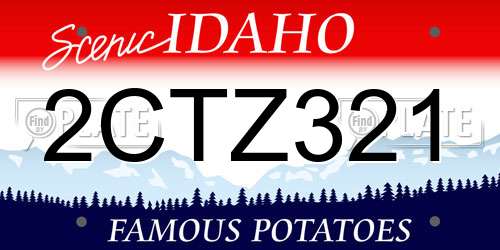 2CTZ321 Idaho License Plate