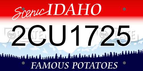 2CU1725 Idaho License Plate