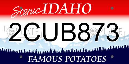 2CUB873 Idaho License Plate