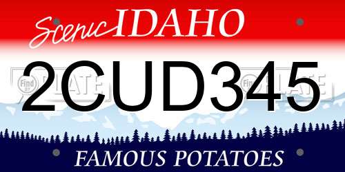 2CUD345 Idaho License Plate