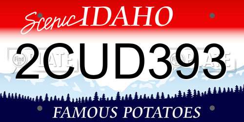 2CUD393 Idaho License Plate