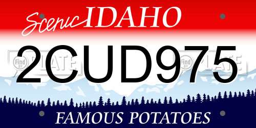 2CUD975 Idaho License Plate