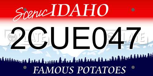 2CUE047 Idaho License Plate