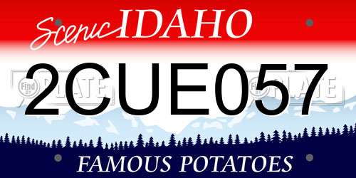 2CUE057 Idaho License Plate