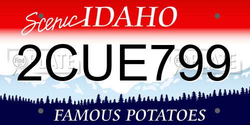 2CUE799 Idaho License Plate