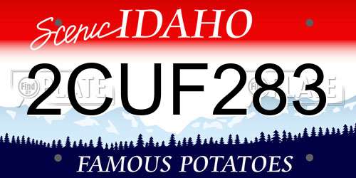 2CUF283 Idaho License Plate