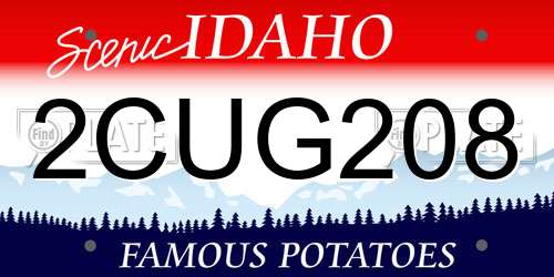 2CUG208 Idaho License Plate