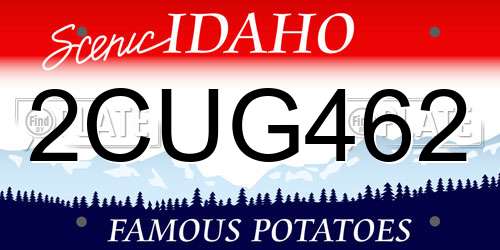 2CUG462 Idaho License Plate