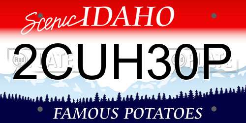 2CUH30P Idaho License Plate