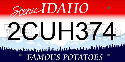 2CUH374 Idaho License Plate