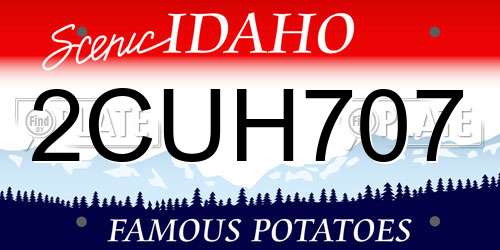 2CUH707 Idaho License Plate