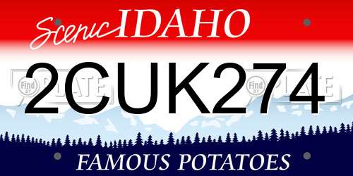 2CUK274 Idaho License Plate