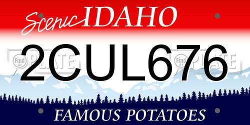 2CUL676 Idaho License Plate