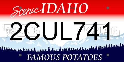 2CUL741 Idaho License Plate