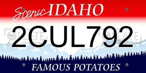 2CUL792 Idaho License Plate