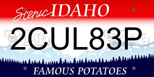 2CUL83P Idaho License Plate