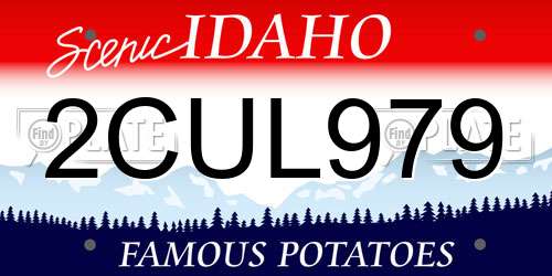 2CUL979 Idaho License Plate