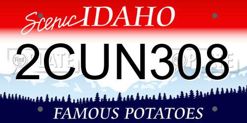 2CUN308 Idaho License Plate