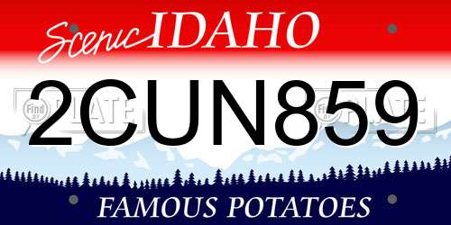 2CUN859 Idaho License Plate