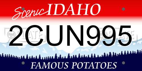 2CUN995 Idaho License Plate
