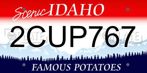 2CUP767 Idaho License Plate