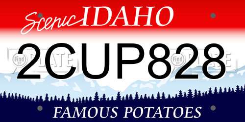 2CUP828 Idaho License Plate