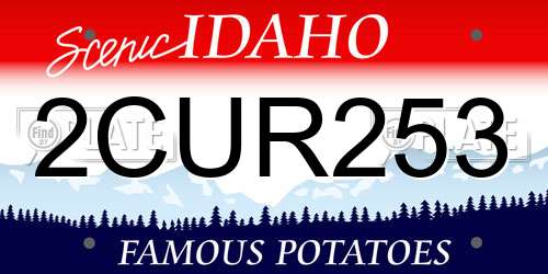 2CUR253 Idaho License Plate