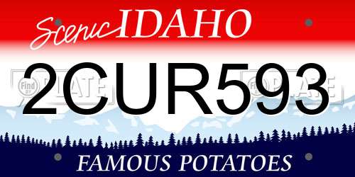 2CUR593 Idaho License Plate