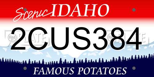 2CUS384 Idaho License Plate
