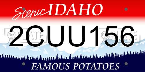 2CUU156 Idaho License Plate
