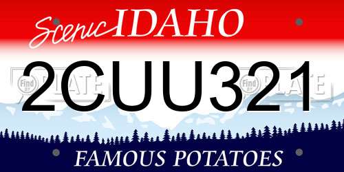 2CUU321 Idaho License Plate
