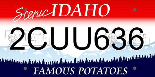 2CUU636 Idaho License Plate