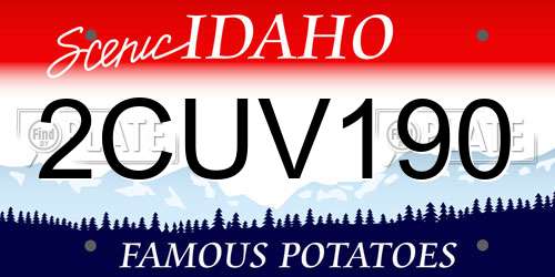 2CUV190 Idaho License Plate