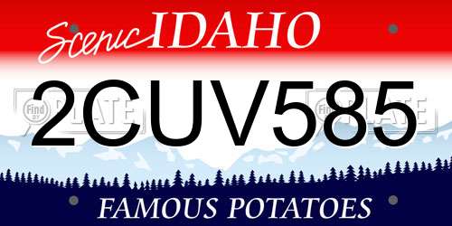 2CUV585 Idaho License Plate