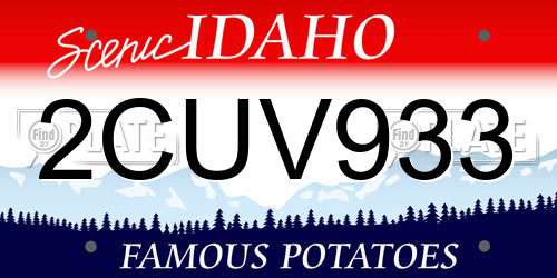 2CUV933 Idaho License Plate