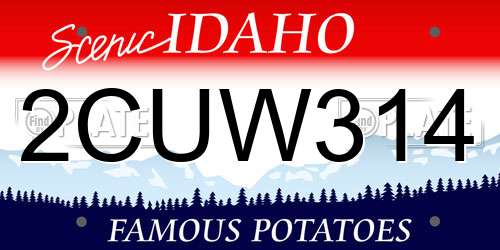 2CUW314 Idaho License Plate