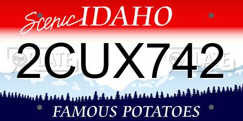 2CUX742 Idaho License Plate