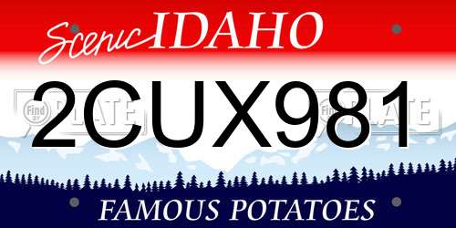 2CUX981 Idaho License Plate