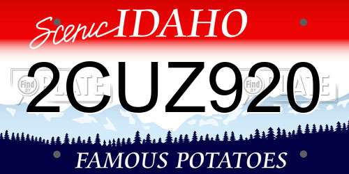 2CUZ920 Idaho License Plate
