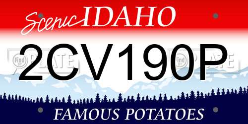 2CV190P Idaho License Plate