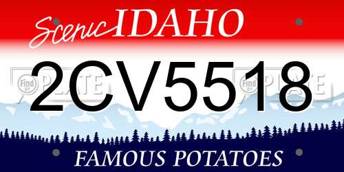 2CV5518 Idaho License Plate